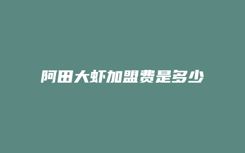 阿田大虾加盟费是多少