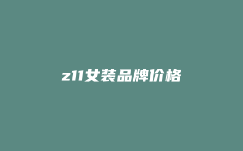 z11女装品牌价格