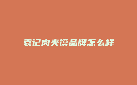 袁记肉夹馍品牌怎么样
